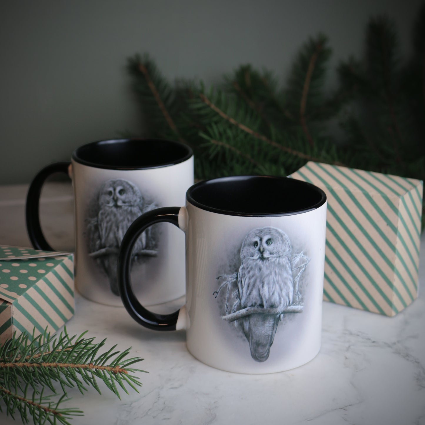 Keramikmugg med lappuggla