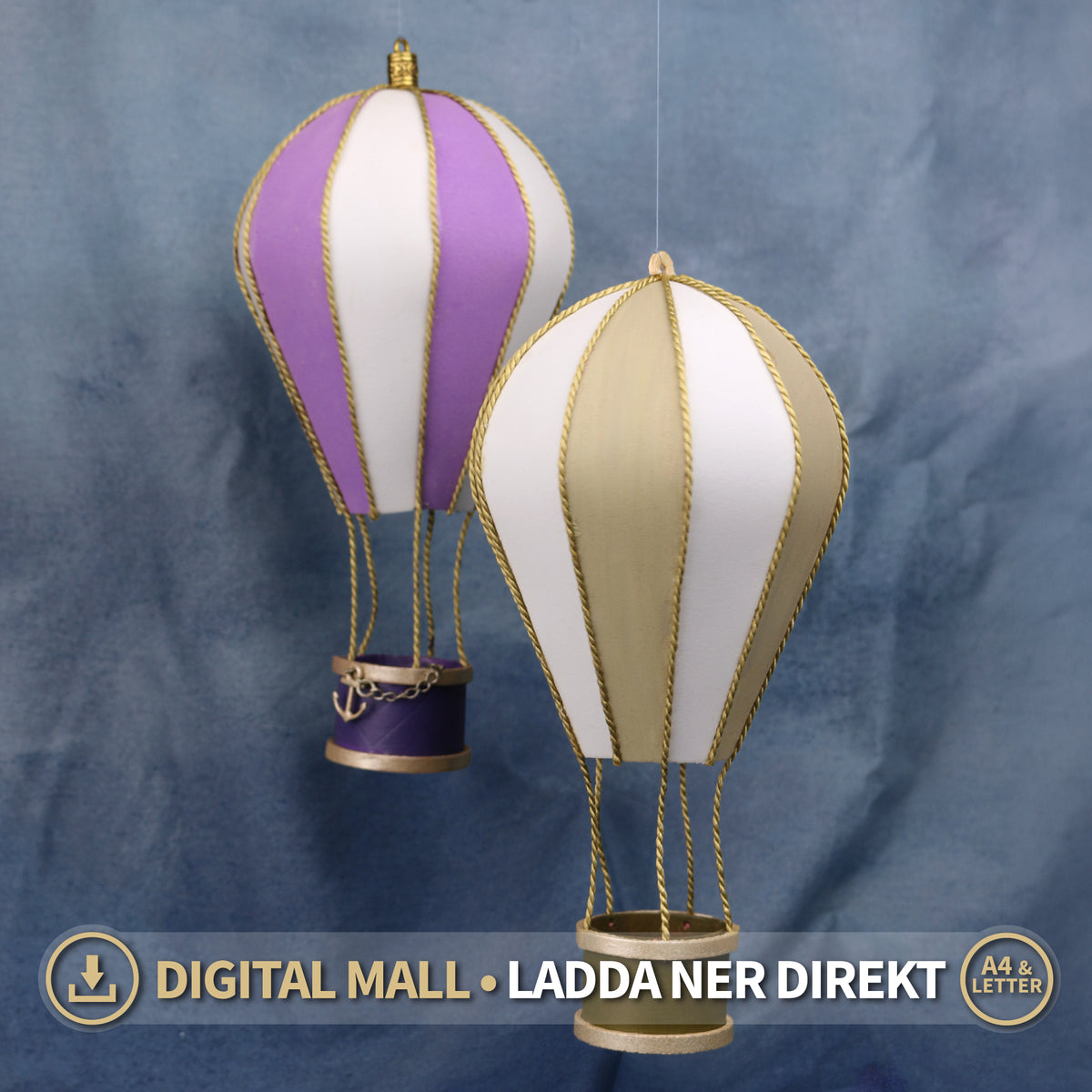 Nedladdningsfiler mall luftballonger med snören