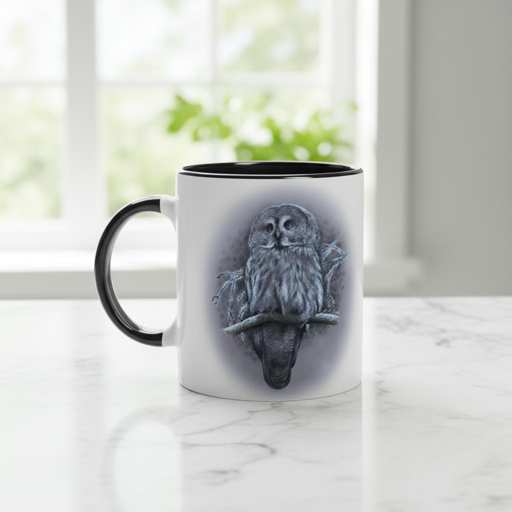 Keramikmugg med lappuggla